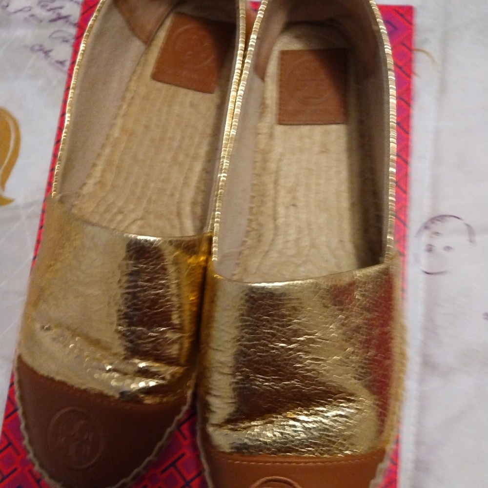 Gold Tory Burch shoes